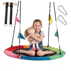 Saucer Tree Swing for Kids & Adults, Heavy Duty Round 40 Inch Multicolored