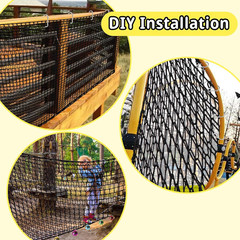 Climbing Cargo Net 9.8′ X 9.8′, Double Layers Playground Safety Net, with Storag
