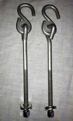 Swingset swing hanger,bolt thread,swingset hardware,8″ pair, playset, galvanized