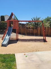 3 Pack Swing Set with Trapeze Bar & Plastic Chain Outdoor Playground Green