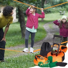 60ft Slackline Kit with Training Line – Easy Setup Tight Rope for Kids & Adults,