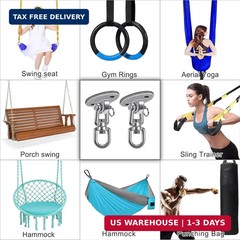 SELEWARE Ceiling Swing Mount Stainless Steel Swing Hangers Free Swivel Swing Hoo