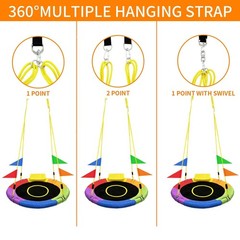 40 Inch Tree Swing for Kids Outdoor，Spider Web Tree Swing,850Lb Weight Ca