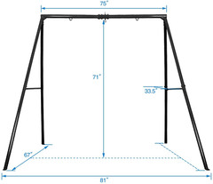 40in Saucer Tree Swing Set Swivel and Heavy Duty Metal A Frame 440lbs Capacity