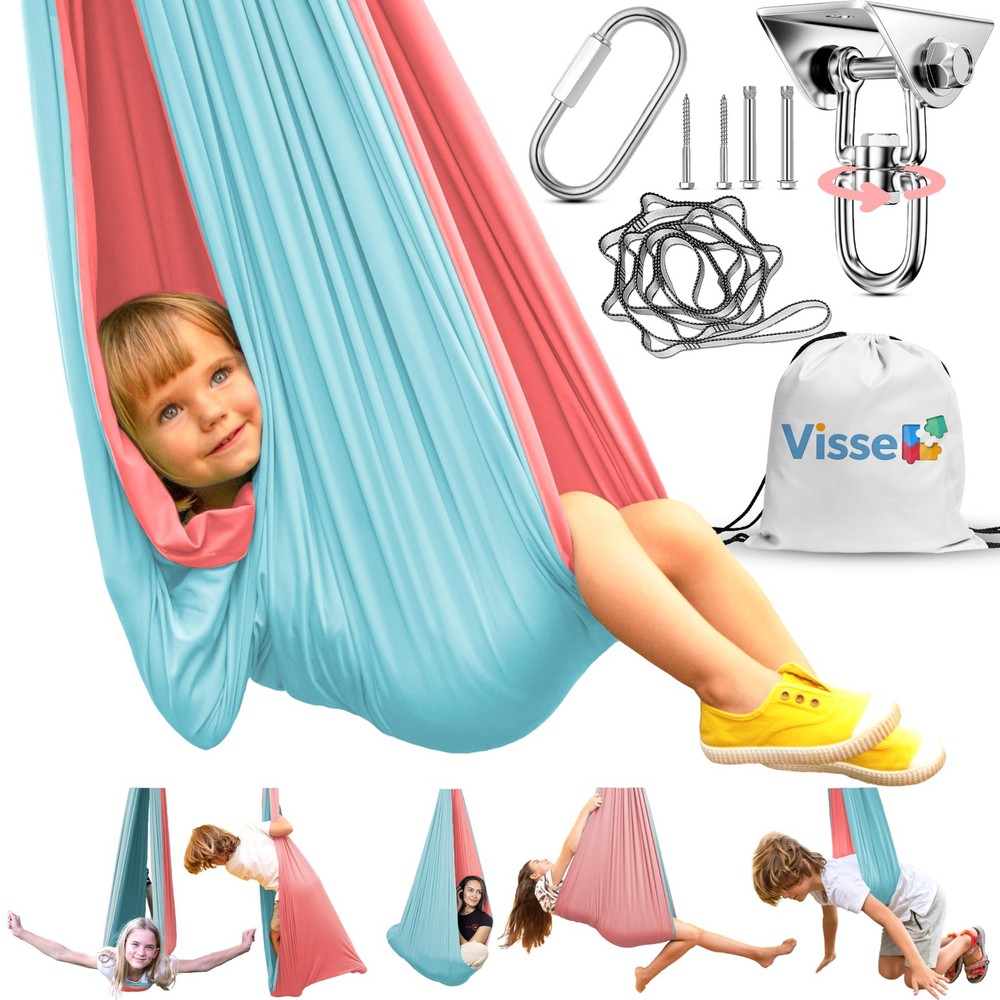 Sensory Swing for Kids Indoor Outdoor – Calming Cocoon Therapy Swing, Holds 3…