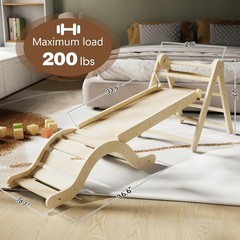 Pikler Triangle Set 7in1 Toddler Climbing Toys Indoor Foldable Baby Climbing Toy