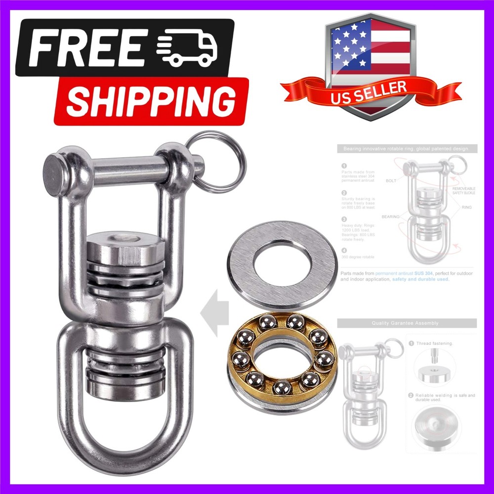 Swing Swivel with 2 Bearing, 360° Rotation, 770LB Capacity, Safest Rotational…