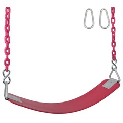 SWING SET STUFF INC COMMERCIAL RUBBER SEAT WITH 8.5 FT COATED CHAIN (PINK) 0319