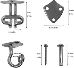 2PCS Black Stainless Steel Swing Hanger Sets with 6 Screws, 1100LB Capacity H…