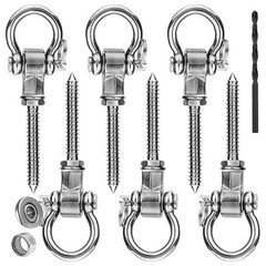 6pcs 5.51in. Heavy Duty Swing Hanger 1500Lb 180° Hardware for Hammock Chair Yoga