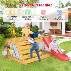 5 in 1 Indoor Jungle Gym Montessori Climbing Toys with Slide for Toddlers Wooden