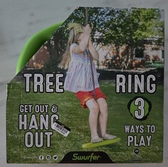 Swurfer Tree Swing Ring 3-in-1 Outdoor Tree Disc Swing Climbing Rope to Sit Stan