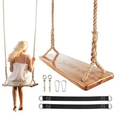 Wooden Tree Swing,500lbs Load Capacity Wooden Swing for Adults &