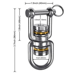 Heavy Duty Swing Swivel – Stainless Steel 360° Rotation Device for Web Tree S…