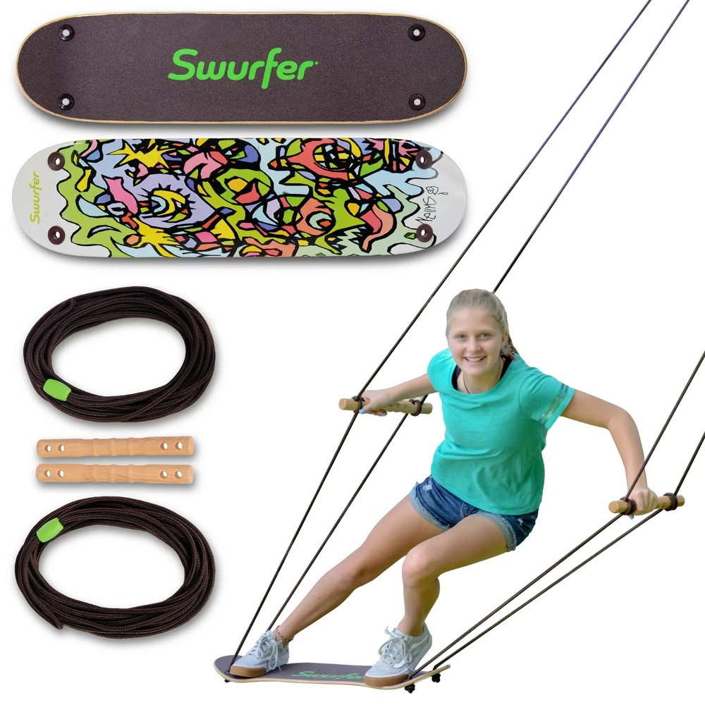 Stand Up Skating Swing Treeskate Wooden Outdoor Swing for Kids and Adults 6y+
