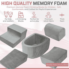 Foam Climbing Blocks for Toddlers – Indoor Soft Play Set for Babies – Velvet Cov