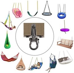 2-Pack Stainless Steel Swing Hangers, Anti-Rust Heavy Duty Hanger, Slient Bea…