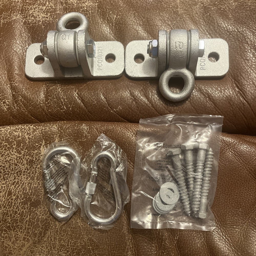 Swing Set Hangers – 2 Heavy Duty Brackets with Locking Snap Hooks for Porch