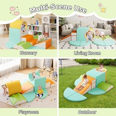 11 in 1 Multifunctional Toddler Slide Playset for Kids Indoor Outdoor Playground