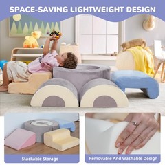 Toddler Climbing Toys Indoor, 7‑Piece Soft Foam Play Set for Toddlers 1‑3, Fo…