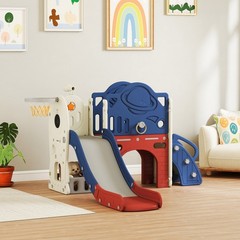 Qaba 8 in 1 Toddler Slide Set for Kids Ages 1-6 Indoor Outdoor Playground