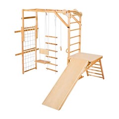 Kids Boys Girls Indoor Jungle Gym Climbing Playset Slide, Swing, Monkey Bars