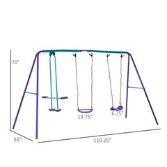 Children’s Playground Set Adjustable Ropes with Metal Frame for Stability