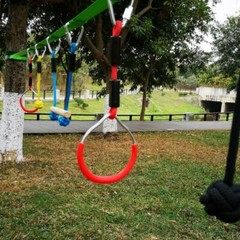 Minetom 40 Feet (12M) Kids Swinging Obstacle Course Set Portable Slack Line Monk