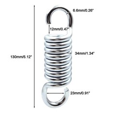 Heavy Duty 4″ Replacement Extension Springs – in-line Hook Ends, 6mm Wire, Ga…