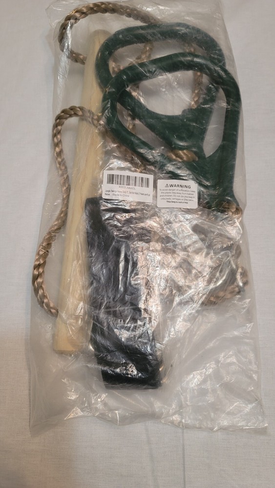 16” Trapeze Swing Set Bar Rings Chain Jungle Gym Heavy Duty Steel SEE NOTES