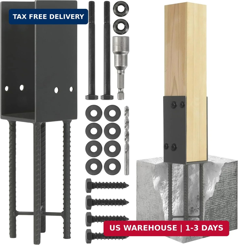 4 Pack Heavy Duty Stainless Steels U-Shape 4″x4″(Actual 3.5″x3.5″) Wet Concrete