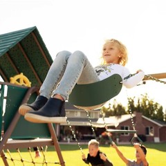 Lifetime 91069 Big Stuff Earthtone Swing Set – Durable Outdoor Play Playground