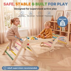 9-in-1 Pikler Triangle Set for Toddlers, Foldable Montessori Climbing Toys In…