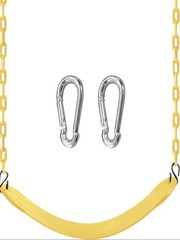 TURFEE Yellow Outdoor Swing Seat with Chains & Carabiners, 27″ x 5.5″, 300 lbs