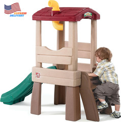 Kids Activity Gym Outdoor Climber Treehouse Playhouse Toddle Toy With Slide