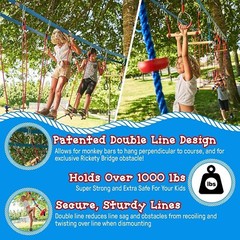 Double Slackline Obstacle Course – 110 Ft Line – Ninja Warrior Course with