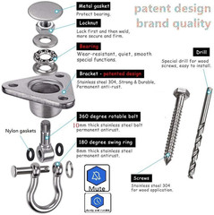 Stainless Steel Hanger with Smooth Swing Bearings, Heavy Duty 180°+360° Swivel S
