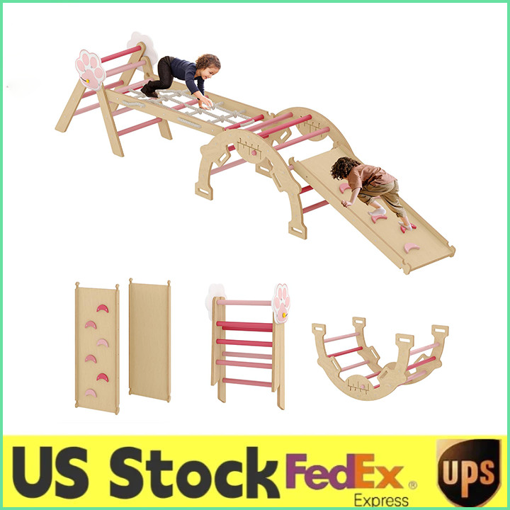 Triangle Set1Toddler Jungle Gym Indoor with Ramp,Arch&Ladder Climbing Toys Baby