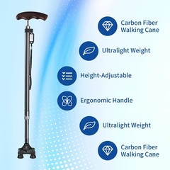 Carbon Fiber Walking Cane with Wenge Wood Handle – Lightweight and Durable