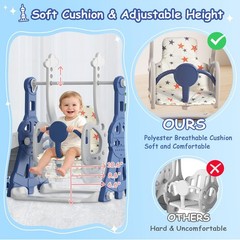 4 in 1 Toddler Slide and Swing Set, Kid Slide for Toddlers Age 1-2, Baby Slid…