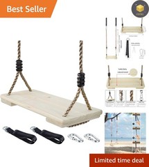 Height Adjustable Nostalgic Wooden Swing Seat for Kids – Easy Backyard Fun