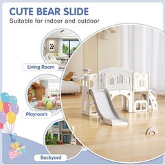 Toddler Slide Set, 8 in 1 Kids Slide with Climber, Indoor Outdoor Slide for 1-3