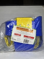 Deluxe High Back Full Bucket Swing w/Chain & Triangle Dip Pinch Protection-Blue