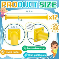12 Pack Monkey Bars Swing Set Accessories Rods Playset Ladder 16.5 Inch Yellow