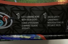 Slackers 8 ft Multi-Color Climbing Rope, Kid Outdoor Ninja Warrior Training. New