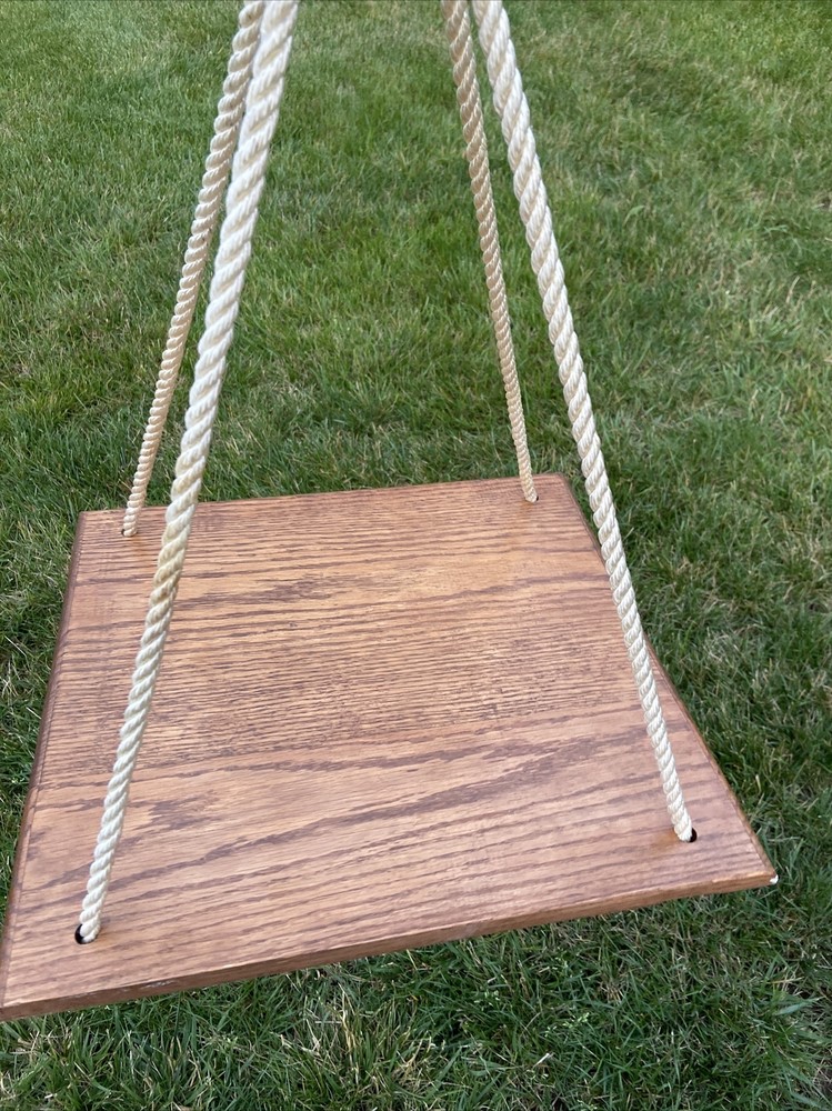 Amish made Wooden Tree Swing Seat Rope Pine Wood Swing Set 17.5×16.5″