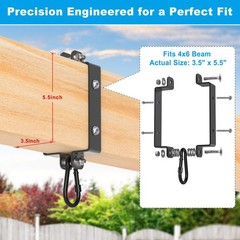 Heavy Duty Swing Hangers for Wooden Sets Snap Hooks, 3mm Thickness Porch Swin…