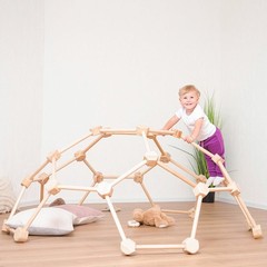Wooden Climbing Dome Montessori Kids Indoor Jungle Gym Spider Climber L 1-6 Ages
