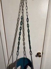 Commercial Full Bucket Toddler Swing Seat with Safe Plastic Coated Chains Blue