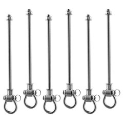 Uimoso 6 Pack Heavy Duty Swing Brackets for Hammocks and Playgrounds, Silver